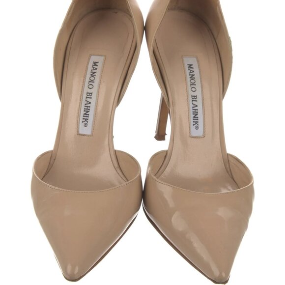Manolo Blahnik Nude Patent Leather Heels - Picture 2 of 11